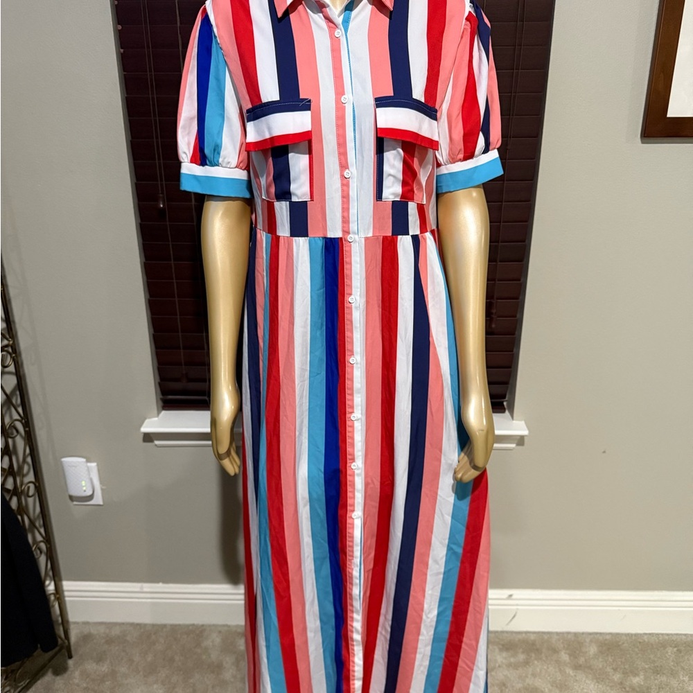 SHEIN Colorful Striped Maxi Dress